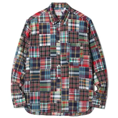 東洋エンタープライズ(トウヨウエンタープライズ) SUGAR CANE(シュガーケーン) Lot No. SC29736 / INDIA MADRAS CHECK PATCHWORK BUTTON DOWN SHIRT