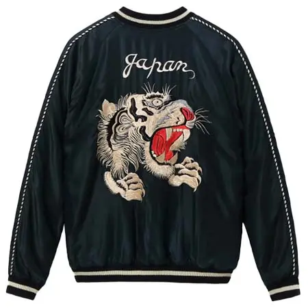 東洋エンタープライズ(トウヨウエンタープライズ) TAILOR TOYO Lot No. TT15878-119 / Mid 1950s Style Acetate Souvenir Jacket “TIGER HEAD” × “CHEVY LOVER” (AGING MODEL)
