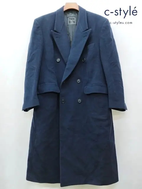 Christian Dior クリスチャンディオール チェスターコート ネイビー MONSIEUR ダブルブレスト 779673