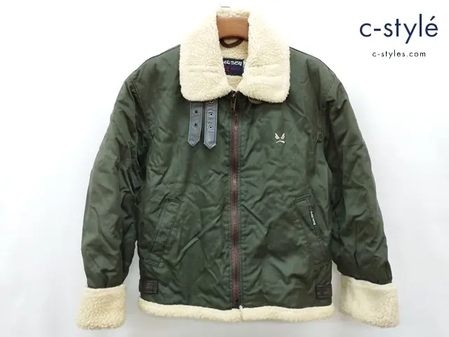 Schott×BAD BOY ショット×バッドボーイ フライトジャケット M カーキ系 USA製 UB917