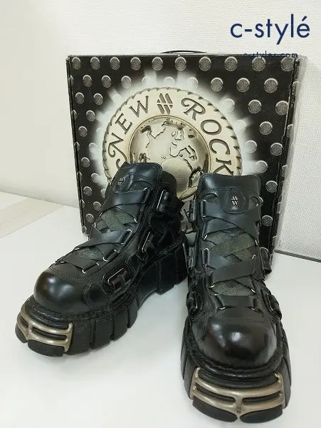 NEWROCK ニューロック ブーツ 40 ブラック 厚底ブーツ