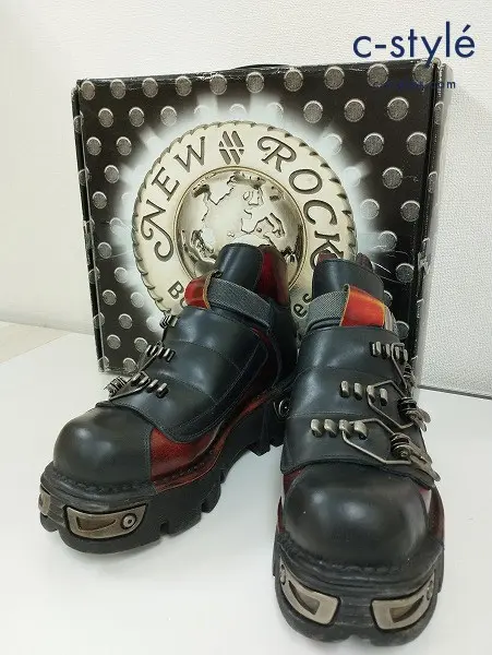 NEWROCK ニューロック ブーツ 40 ブラック×レッド New Reactor