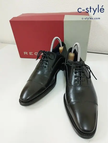REGAL リーガル 革靴 24cm ブラック ストレートチップ 25AR シューツリー付き