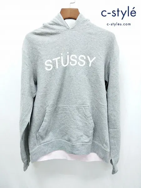 STUSSY ステューシー パーカー M グレー 綿100% スウェット