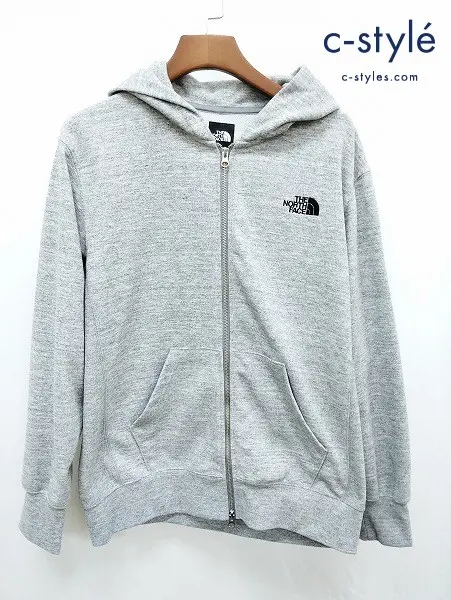 THE NORTH FACE ザノースフェイス フルジップパーカー XL グレー スクエアロゴ NT12037