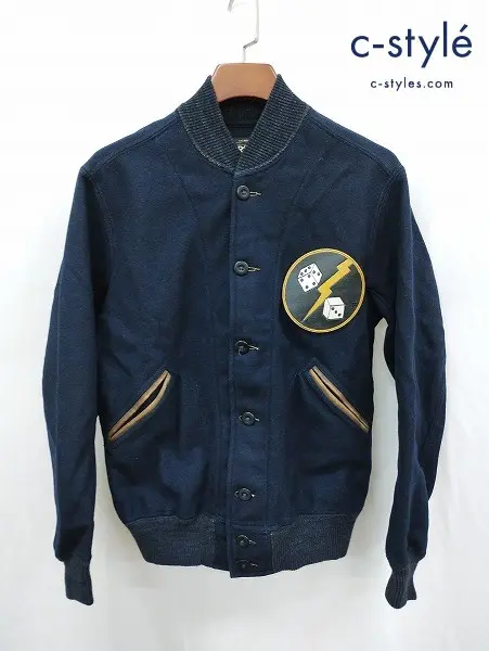 RRL ダブルアールエル スタジアムジャンパー S ネイビー系 スタジャン WALTERS VARSITY JACKET