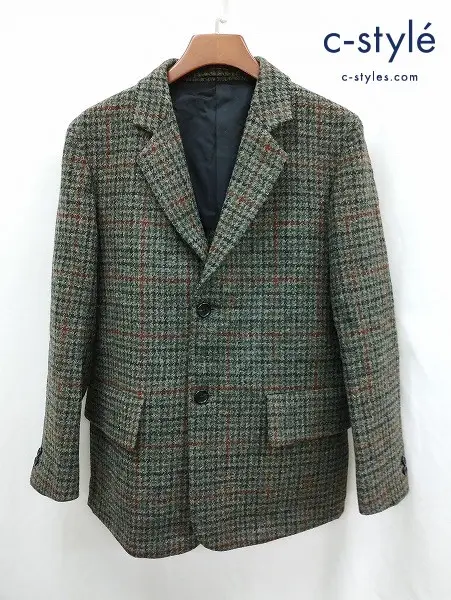MARGARET HOWELL マーガレットハウエル ツイードジャケット M グリーン系 HarrisTweed 日本製 579-220114