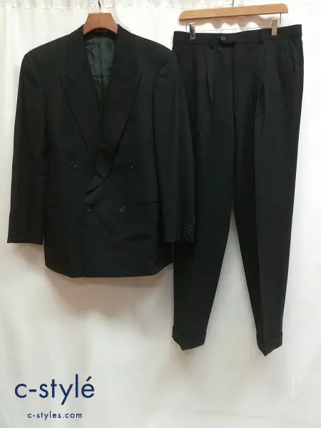 GIORGIO ARMANI ジョルジオアルマーニ スーツ 50 ブラック ダブルブレストスーツ