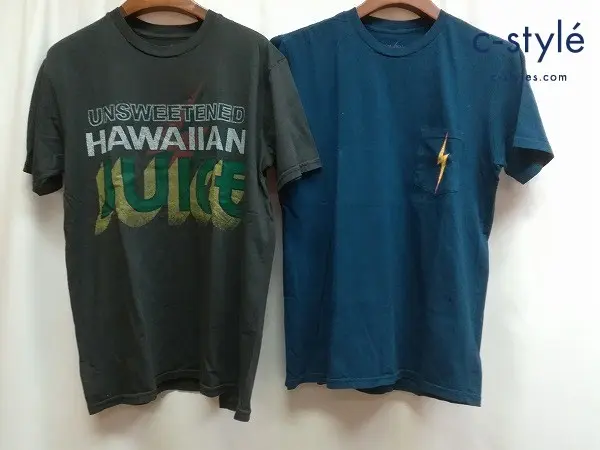 LIGHTNING BOLT ライトニングボルト Tシャツ S ブラック系 ネイビー 綿100% 半袖 計2点