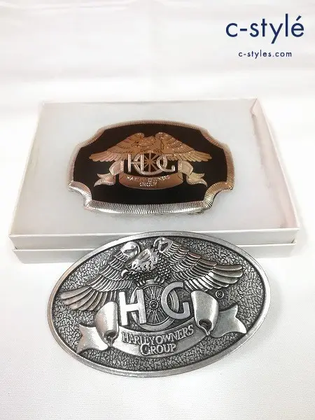 HARLEY-DAVIDSON ハーレーダビッドソン バックル シルバー ブラック×ゴールド H.O.G.