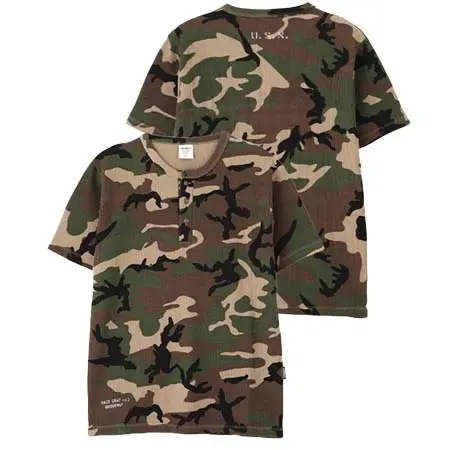 AVIREX (アヴィレックス)  MINI WAFFLE HENRY NECK T-SHIRT U.S.N. 7836234004