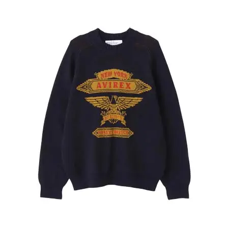AVIREX (アヴィレックス)  FREEDOM SLEEVE COTTON KNIT EAGLES 7835240003
