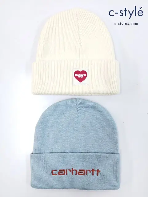 Carhartt カーハート ニット帽 ONESIZE ブルー アイボリー系 Heat Beanie 計2点
