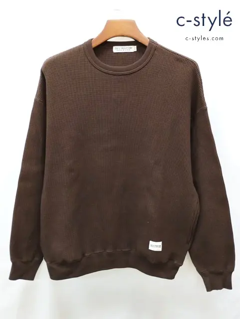 COOTIE PRODUCTIONS クーティープロダクションズ 長袖スウェット M ブラウン系 Suvin Waffle L/S Crew