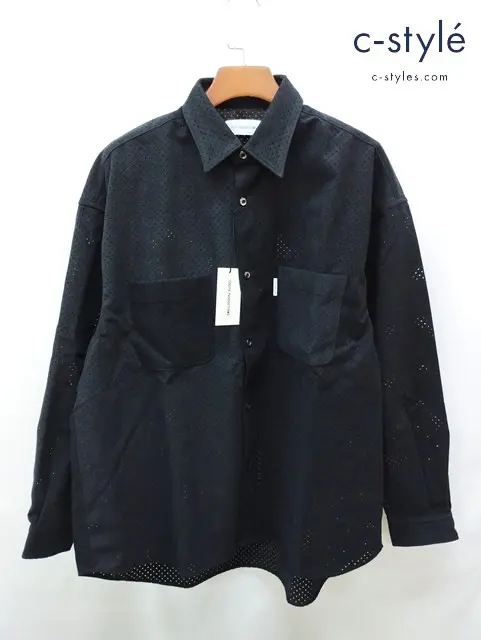 COOTIE PRODUCTIONS クーティープロダクションズ 長袖シャツ M ブラック PunchingFauxSuedeWork L/S Shirt