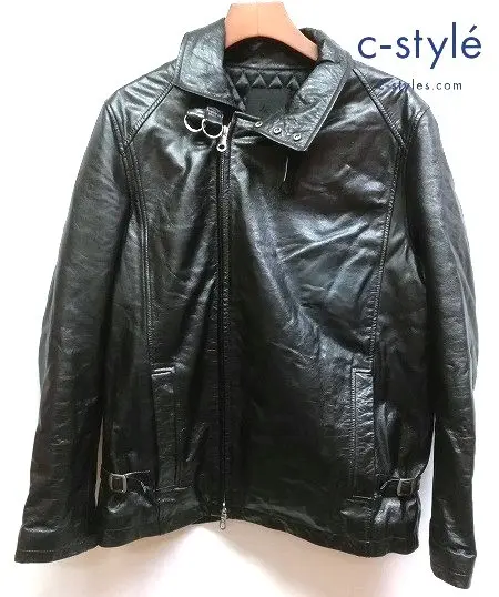 STUSSY ステューシー ライダースジャケット L ブラック レザー 牛革 208UK