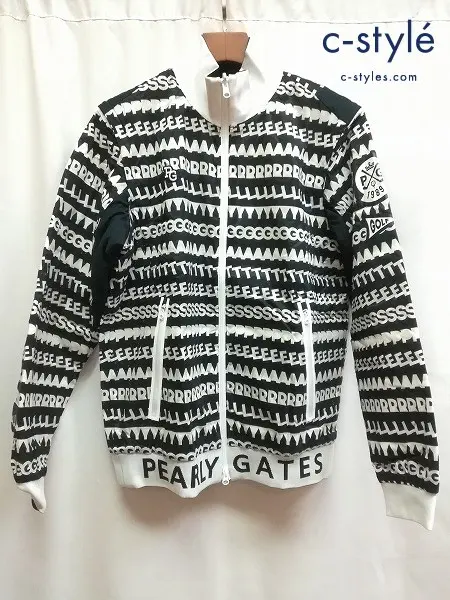 PEARLY GATES パーリーゲイツ ジャケット 5 ブラック 総柄 PERTEX 4WAY ブルゾン リバーシブル 053-3120003