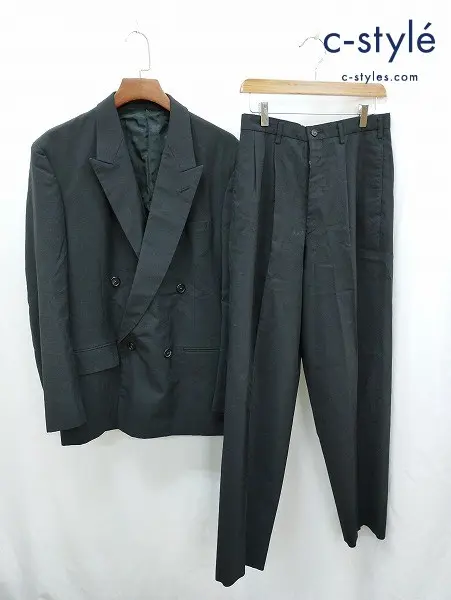 Y’s for men ワイズフォーメン ダブルスーツ M ブラック ウール100% 日本製 MZ-X03-103
