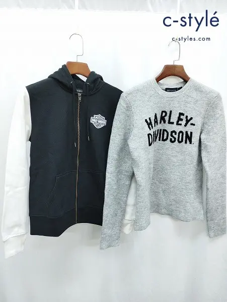 HARLEY-DAVIDSON ハーレーダビッドソン セーター パーカー M グレー ブラック レディース