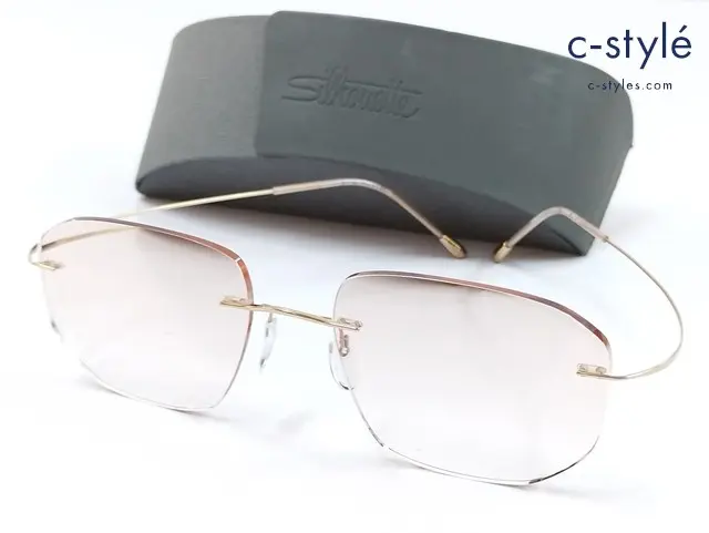 Silhouette シルエット サングラス 54□19 150 ゴールド系 5515 度入り