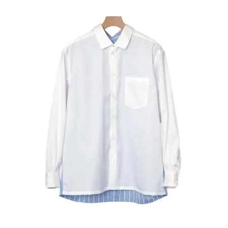 ベメルクング(bemerkung) front plain and back stripe openings classic shirt