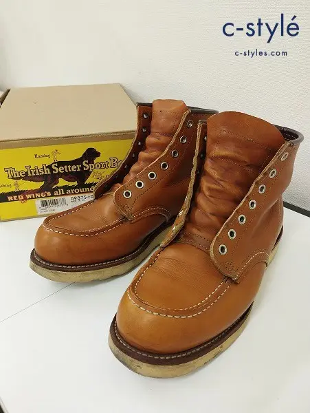 RED WING レッドウィング レースアップブーツ 26cm ブラウン系 USA製 アイリッシュセッター 犬タグ 9875
