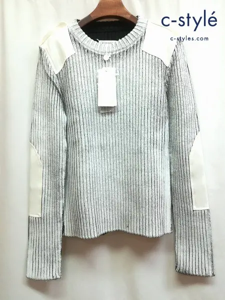 Maison Margiela メゾンマルジェラ パッチワークセーター S ホワイト Hand Painted Ribbed Knit S30GP0256