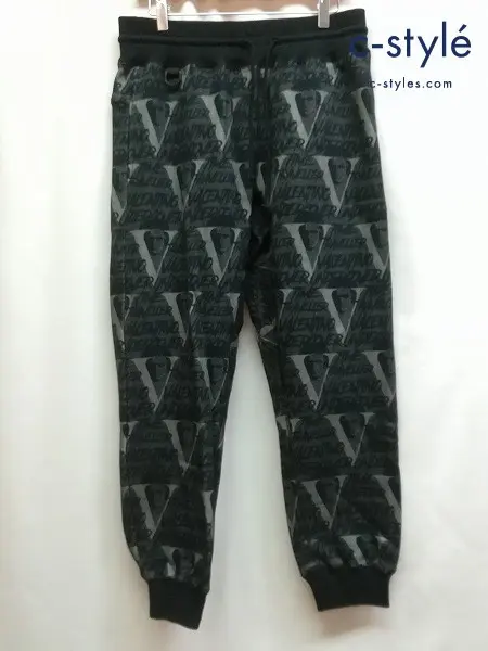 UNDERCOVER×VALENTINO スウェットパンツ 3 ブラック系 総柄 コットン100 日本製