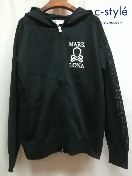 MARK&LONA マーク&ロナ パーカー 50 ブラック Ever Mesh Knit Zip Hoodie MLM-5A-AB04