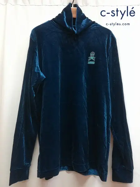 MARK&LONA マーク&ロナ モックネックTシャツ 50 ネイビー Nico Velvet Mockneck Shirts MLM-2C-AU02