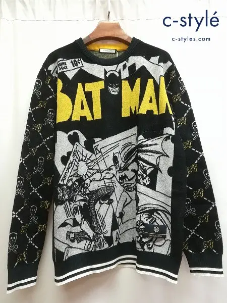 MARK&LONA マーク&ロナ セーター 50 ブラック系 バットマン BAT RULER Sweater MLM-1C-AB25