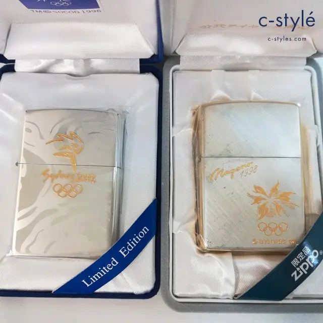ZIPPO ジッポー オイルライター シドニー 2000 シルバー ’96 NAGANO 1998 シルバー×ゴールド ’97 計2点