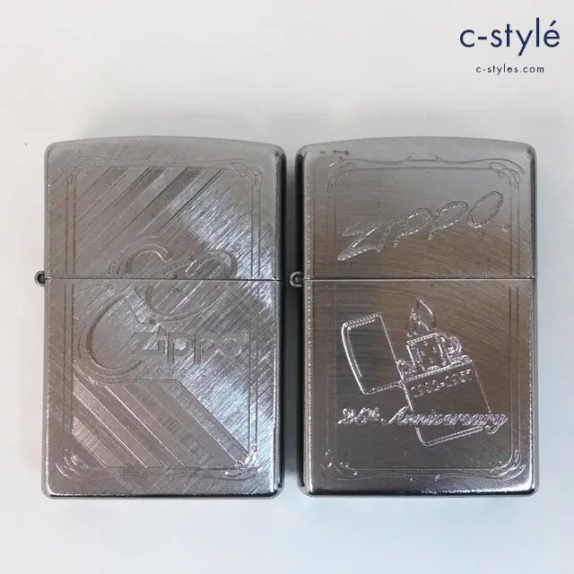 ZIPPO オイルライター 1932-1957 Anniversary 25th ’15 1932-2012 Anniversary 80th ’14 シルバー 計2点
