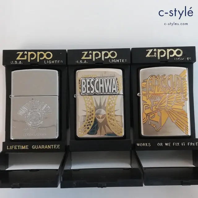 ZIPPO ジッポー オイルライター ANGELA No.0078 BESCHWA LIMITED No.0060 UNIVER SITY HAWAII 計3点
