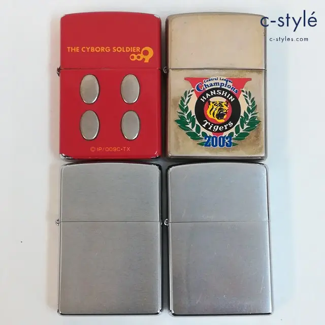 ZIPPO ジッポー オイルライター まとめ THE CYBORG SOLDIER 009 阪神タイガース 無地 計4点
