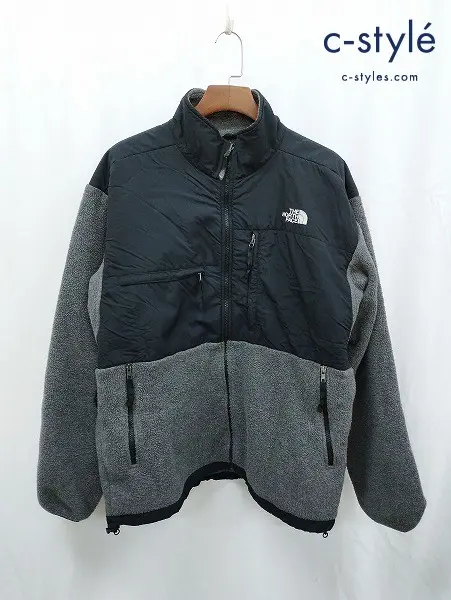 THE NORTH FACE ザノースフェイス フリースジャケット XL グレー×ブラック ポーラテックジップ