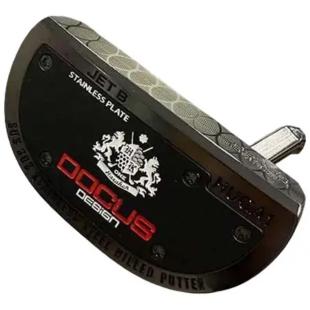 DOCUS(ドゥーカス) ゴルフ パター JET Black HUGA1 Slant Neck Welding マレット型 スラントネック ブラックスチールシャフト