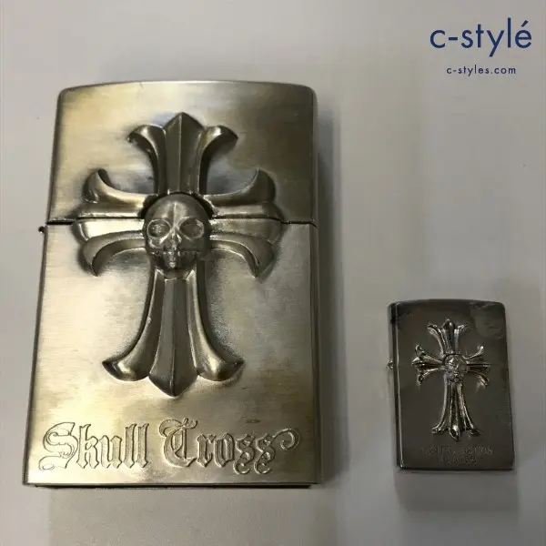 ZIPPO ジッポー オイルライター Limited Edition Skull Cross 2000 大きなZippo型ケース付