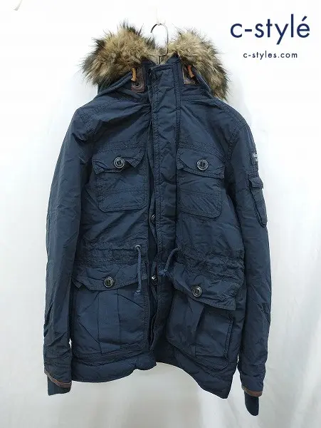 Abercrombie & Fitch アバクロンビー&フィッチ ダウンジャケット M ネイビー系 フーディ ファー