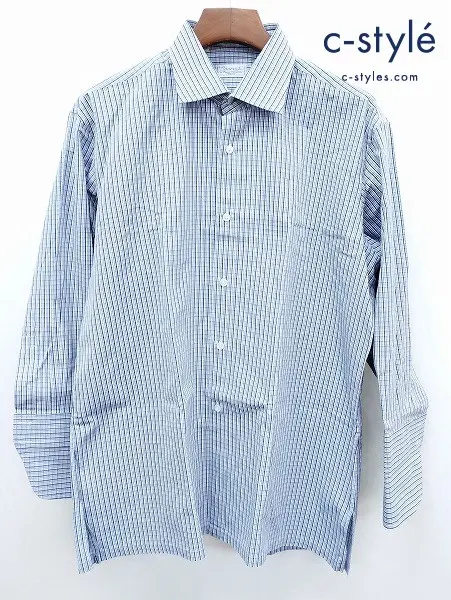 Charvet シャルベ ワイシャツ 43 ブルー系 チェック 長袖