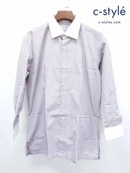 Charvet シャルベ ワイシャツ 42 ブラウン系 ストライプ 長袖
