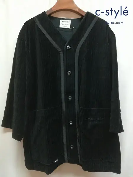 CAPTAINS HELM キャプテンズヘルム シャツ XL ブラック VELOUR BASEBALL SHIRTS CH22-AW-S01