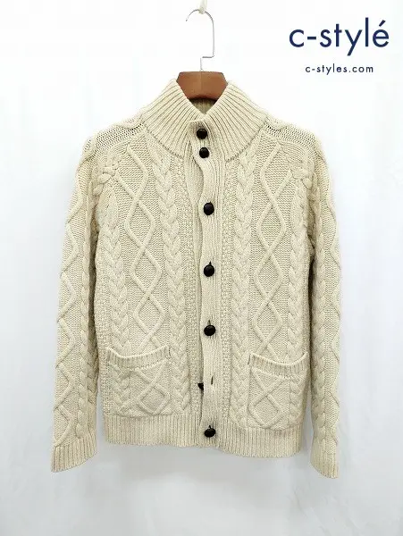 MARGARET HOWELL マーガレットハウエル カーディガン M クリーム系 ニット 日本製 579-260014