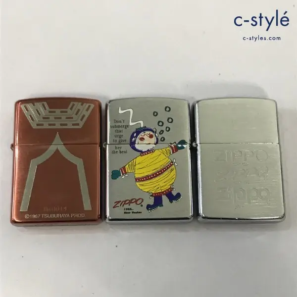 ZIPPO ジッポー オイルライター まとめ ウルトラセブン 潜水夫 歴代ロゴ イタリック斜体 計3点