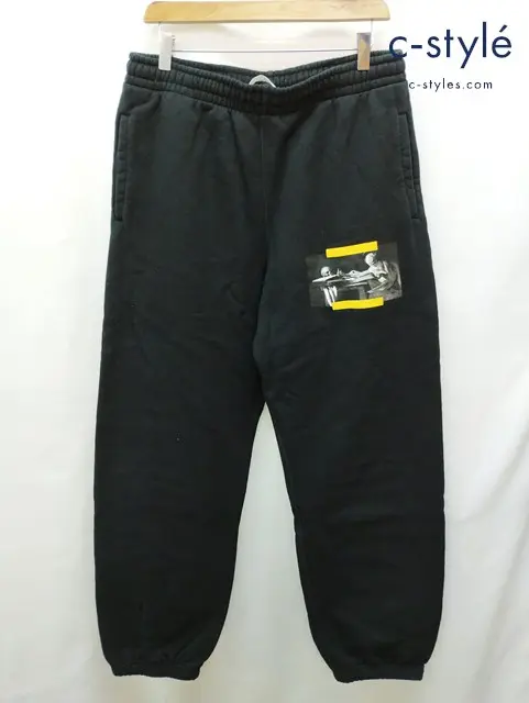 Off-White オフホワイト ペインティング トラック パンツ L ブラック OMCH029F21FLE005 Caravaggio