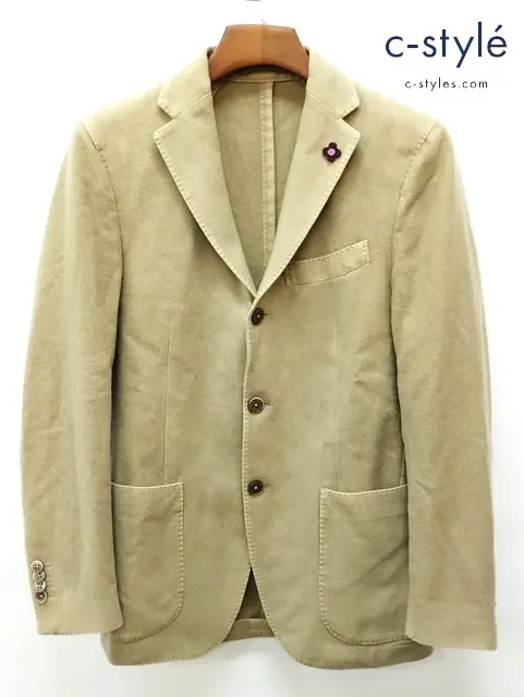 LARDINI ラルディーニ ジャケット 44 ベージュ系 カシミヤ100% 3B イタリア製 ブートニエール付 AP319A0-90