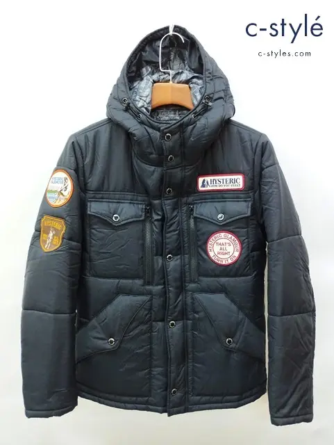 HYSTERIC GLAMOUR ヒステリックグラマー ダウンジャケット S ブラック 日本製 PRIMALOFT JACKET 0234AB02