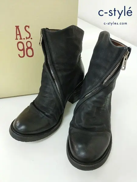 A.S.98 エーエスキュウジュウハチ ショートブーツ 38 ブラック Airstep98 A24221 レディース