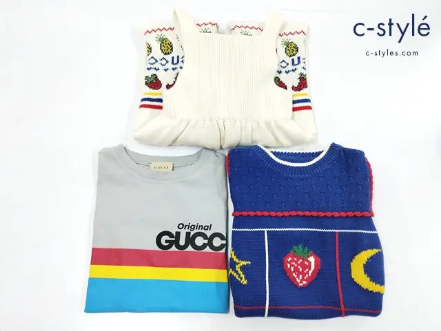 GUCCI グッチ セーター ニットサロペット Tシャツ 4 イタリア製 キッズ 女の子 計3点