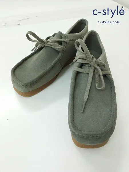 Clarks クラークス モカシンシューズ 24.5cm グリーン系 Wallabee EVO ワラビー 11826